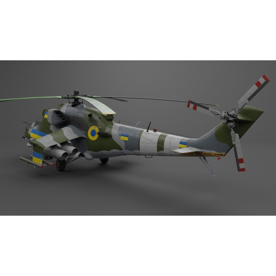 MIL MI 24 V Hind Attack Helicopter 3D Model – Low Poly Game Asset, FBX - View 18