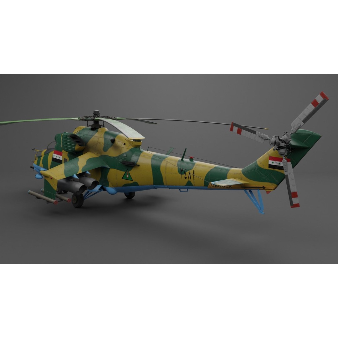 MIL MI 24 V Hind Attack Helicopter 3D Model – Low Poly Game Asset, FBX - View 19