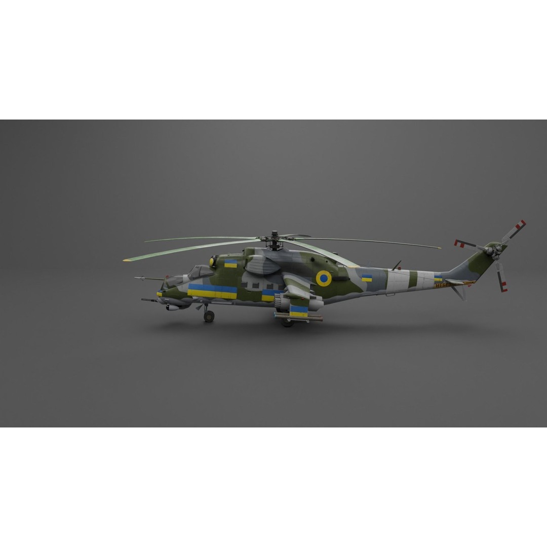 MIL MI 24 V Hind Attack Helicopter 3D Model – Low Poly Game Asset, FBX - View 35