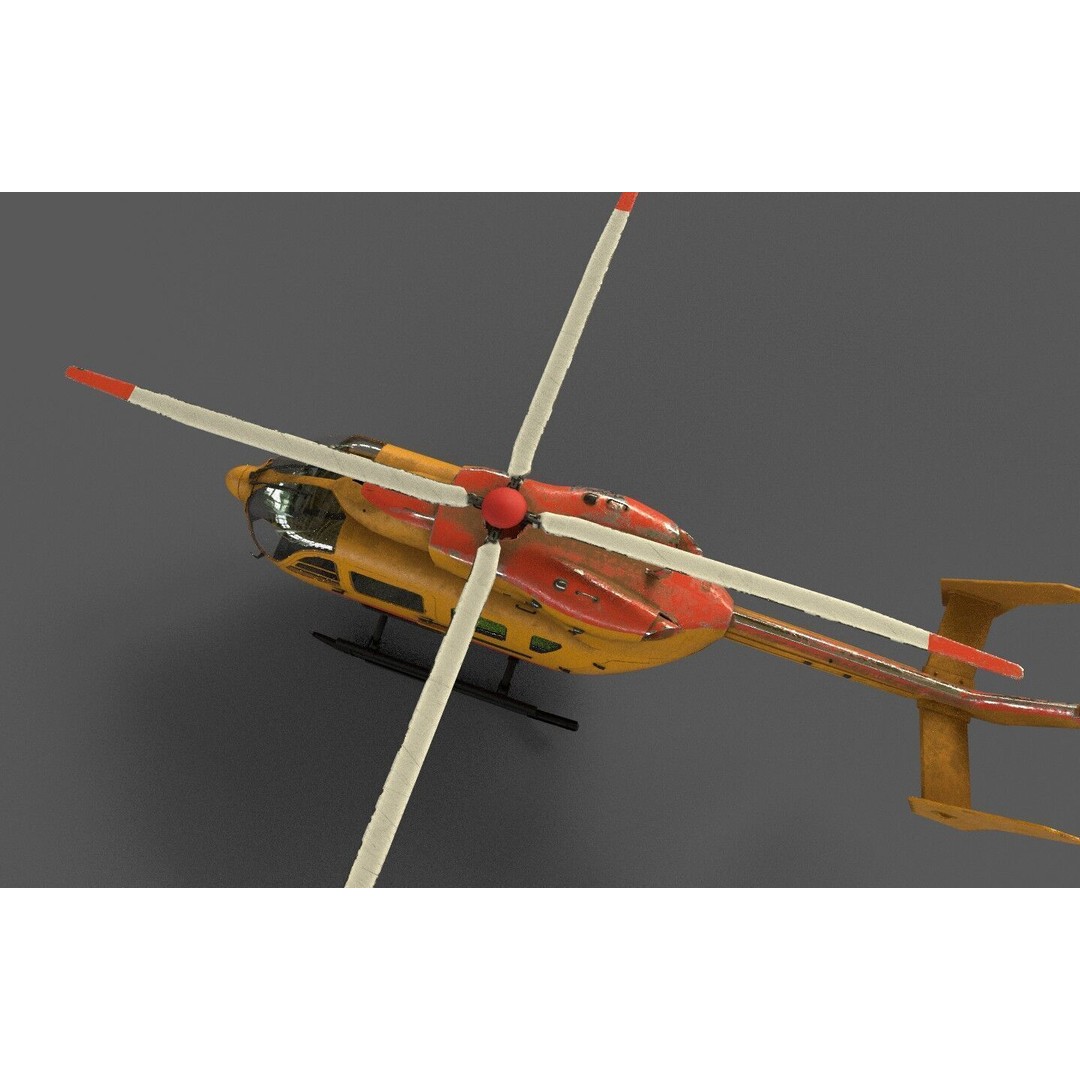 EC145 Helicopter 3D Model – Low Poly Game Asset, FBX & OBJ