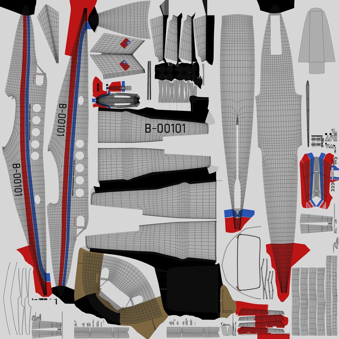 Beechcraft King Air B100 3D Model – Rigged Aircraft with Cockpit, FBX - View 20