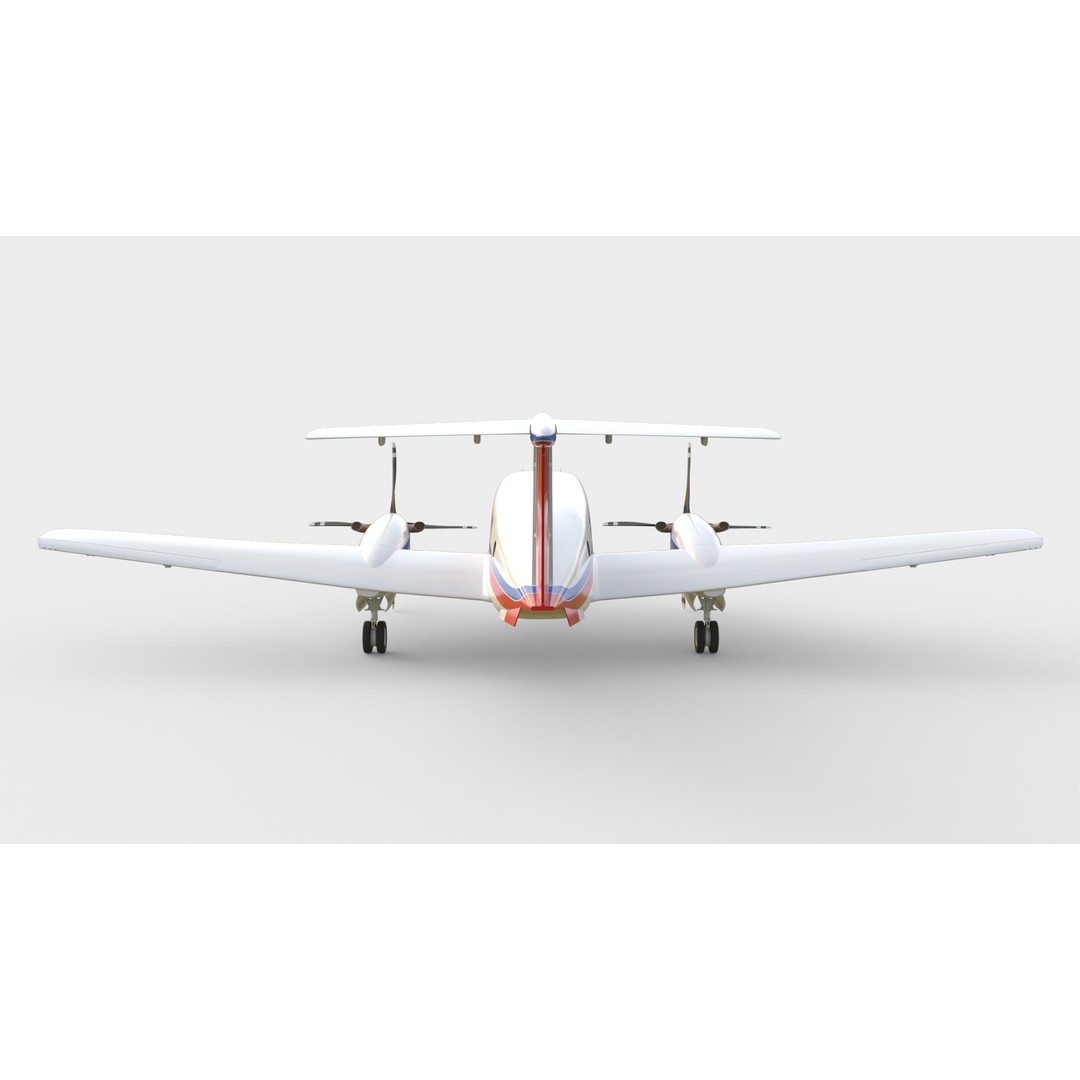 Beechcraft King Air B100 3D Model – Rigged Aircraft with Cockpit, FBX - View 9