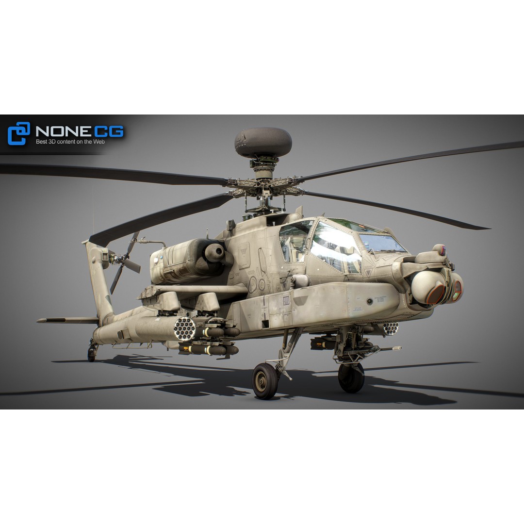 Boeing AH-64D Apache Longbow 3D Model – Realistic Helicopter with Cockpit - View 14