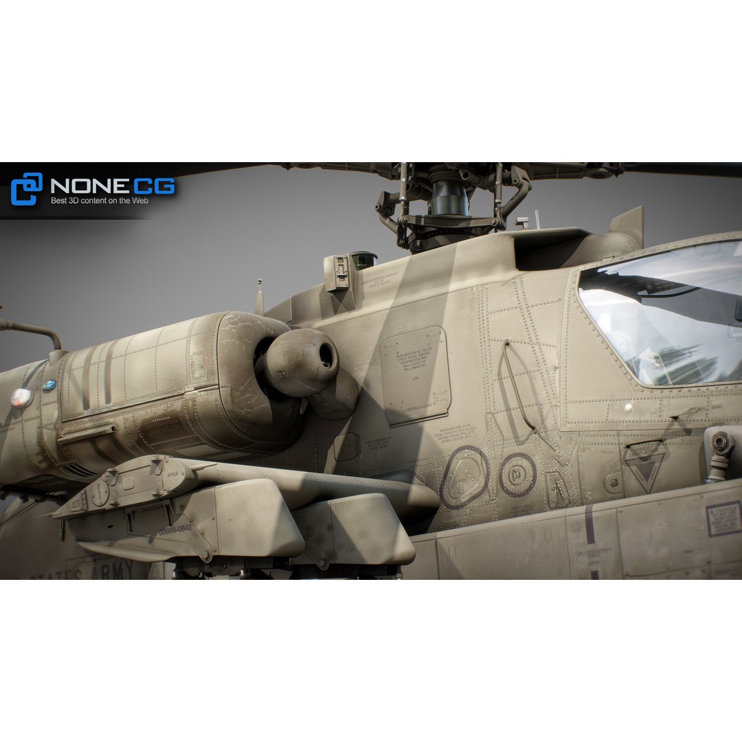 Boeing AH-64D Apache Longbow 3D Model – Realistic Helicopter with Cockpit - View 21