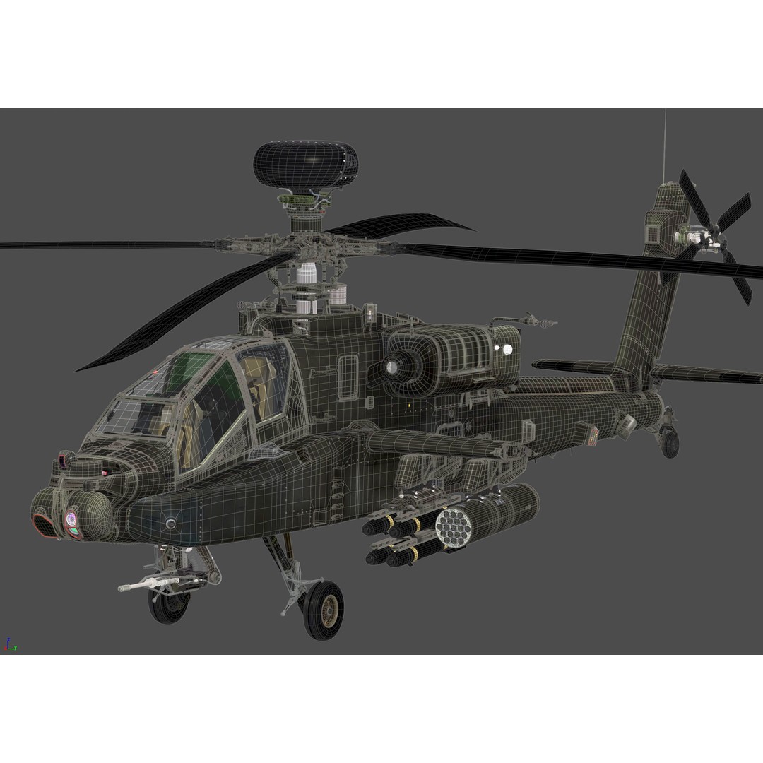 Boeing AH-64D Apache Longbow 3D Model – Realistic Helicopter with Cockpit - View 24