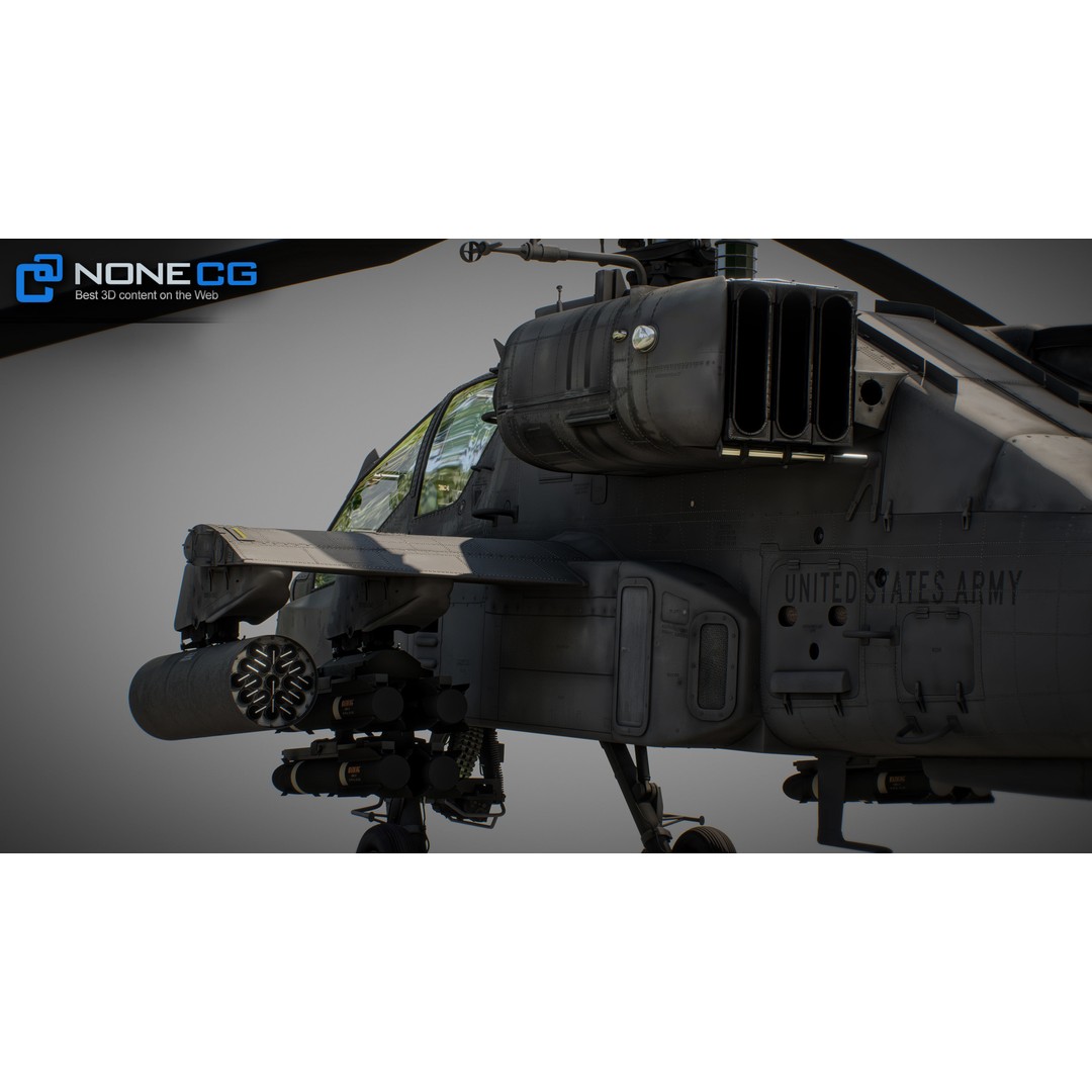 Boeing AH-64D Apache Longbow 3D Model – Realistic Helicopter with Cockpit - View 25