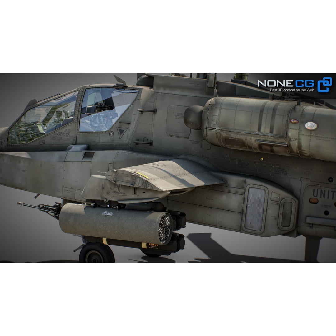 Boeing AH-64D Apache Longbow 3D Model – Realistic Helicopter with Cockpit - View 31
