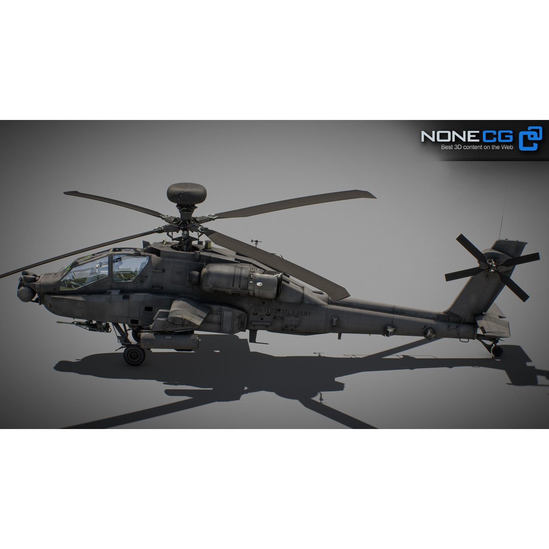 Boeing AH-64D Apache Longbow 3D Model – Realistic Helicopter with Cockpit - View 36