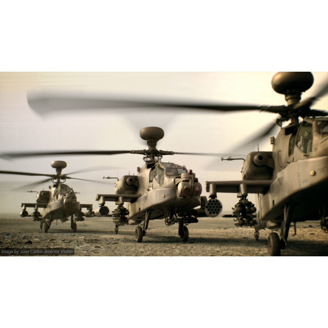 Boeing AH-64D Apache Longbow 3D Model – Realistic Helicopter with Cockpit - View 4