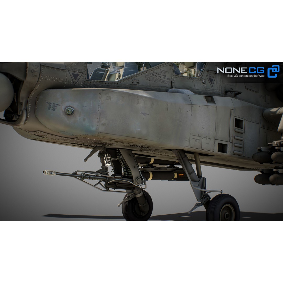 Boeing AH-64D Apache Longbow 3D Model – Realistic Helicopter with Cockpit - View 40