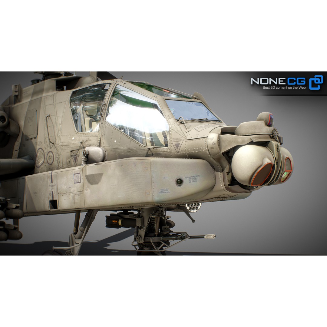 Boeing AH-64D Apache Longbow 3D Model – Realistic Helicopter with Cockpit - View 42