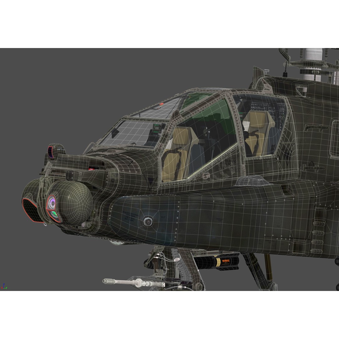 Boeing AH-64D Apache Longbow 3D Model – Realistic Helicopter with Cockpit - View 43