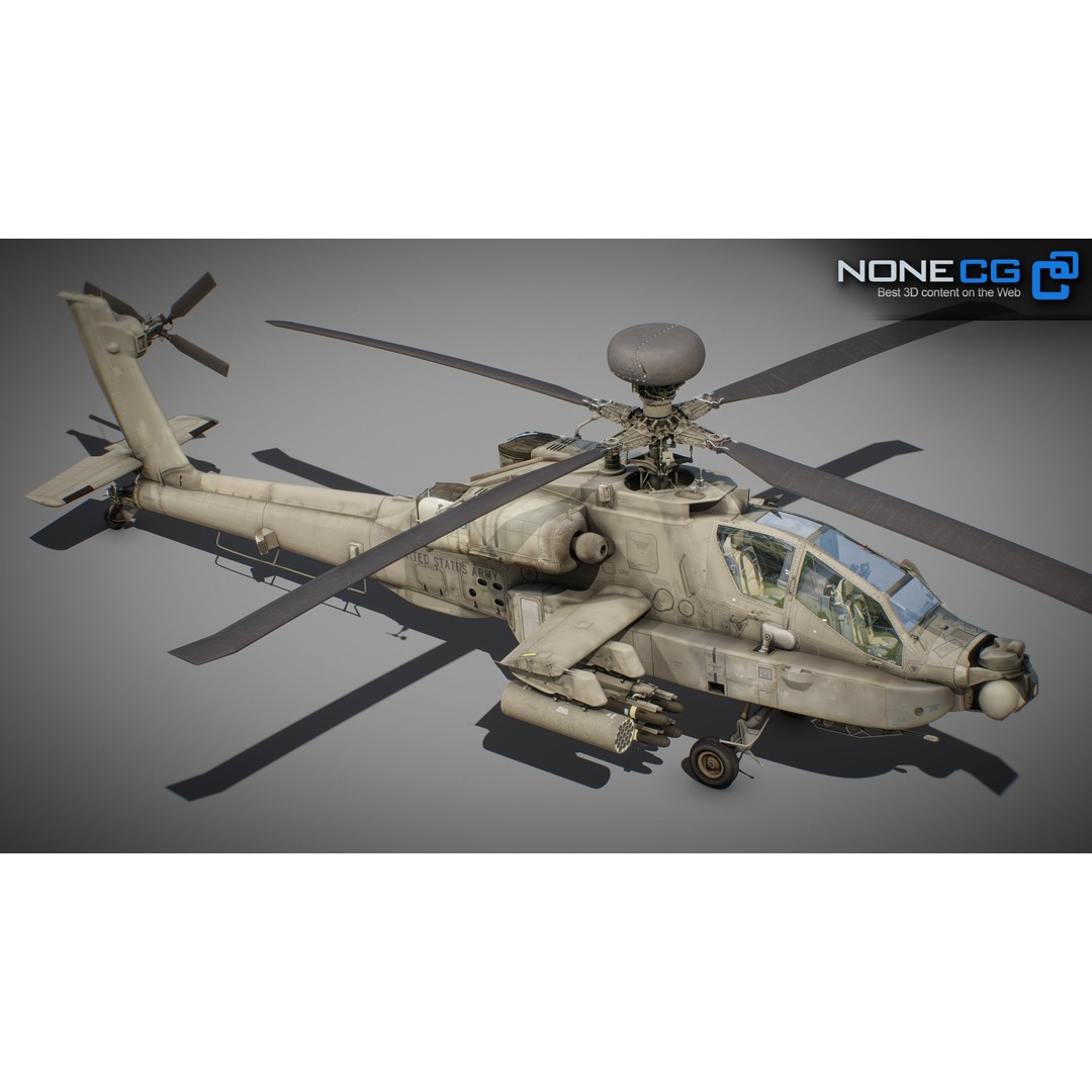 Boeing AH-64D Apache Longbow 3D Model – Realistic Helicopter with Cockpit - View 44
