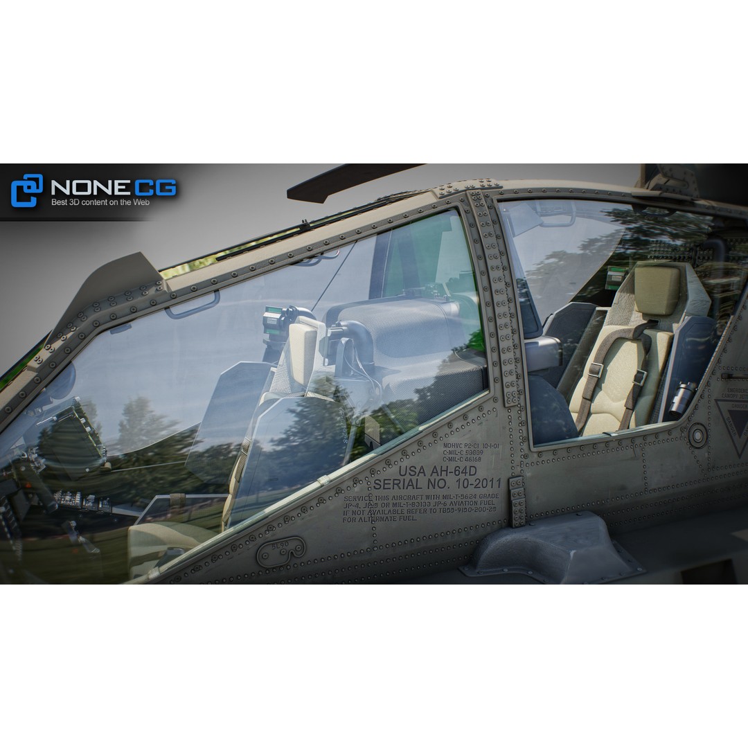 Boeing AH-64D Apache Longbow 3D Model – Realistic Helicopter with Cockpit - View 48