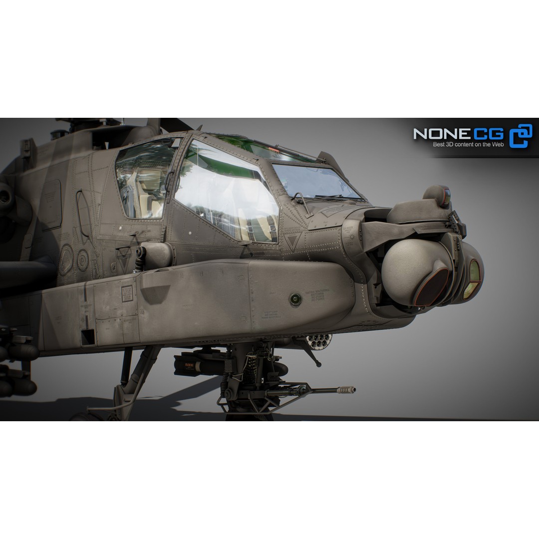 Boeing AH-64D Apache Longbow 3D Model – Realistic Helicopter with Cockpit - View 5