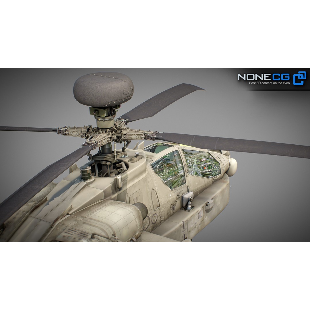 Boeing AH-64D Apache Longbow 3D Model – Realistic Helicopter with Cockpit - View 51