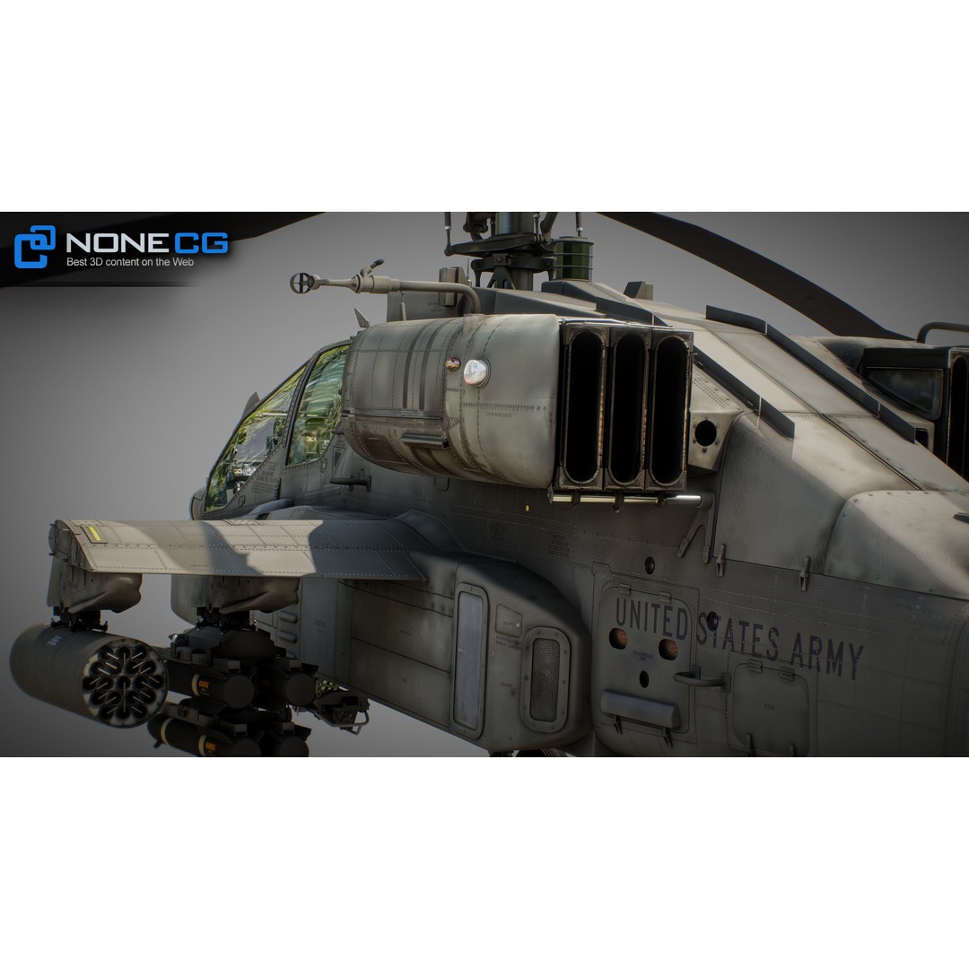 Boeing AH-64D Apache Longbow 3D Model – Realistic Helicopter with Cockpit - View 61