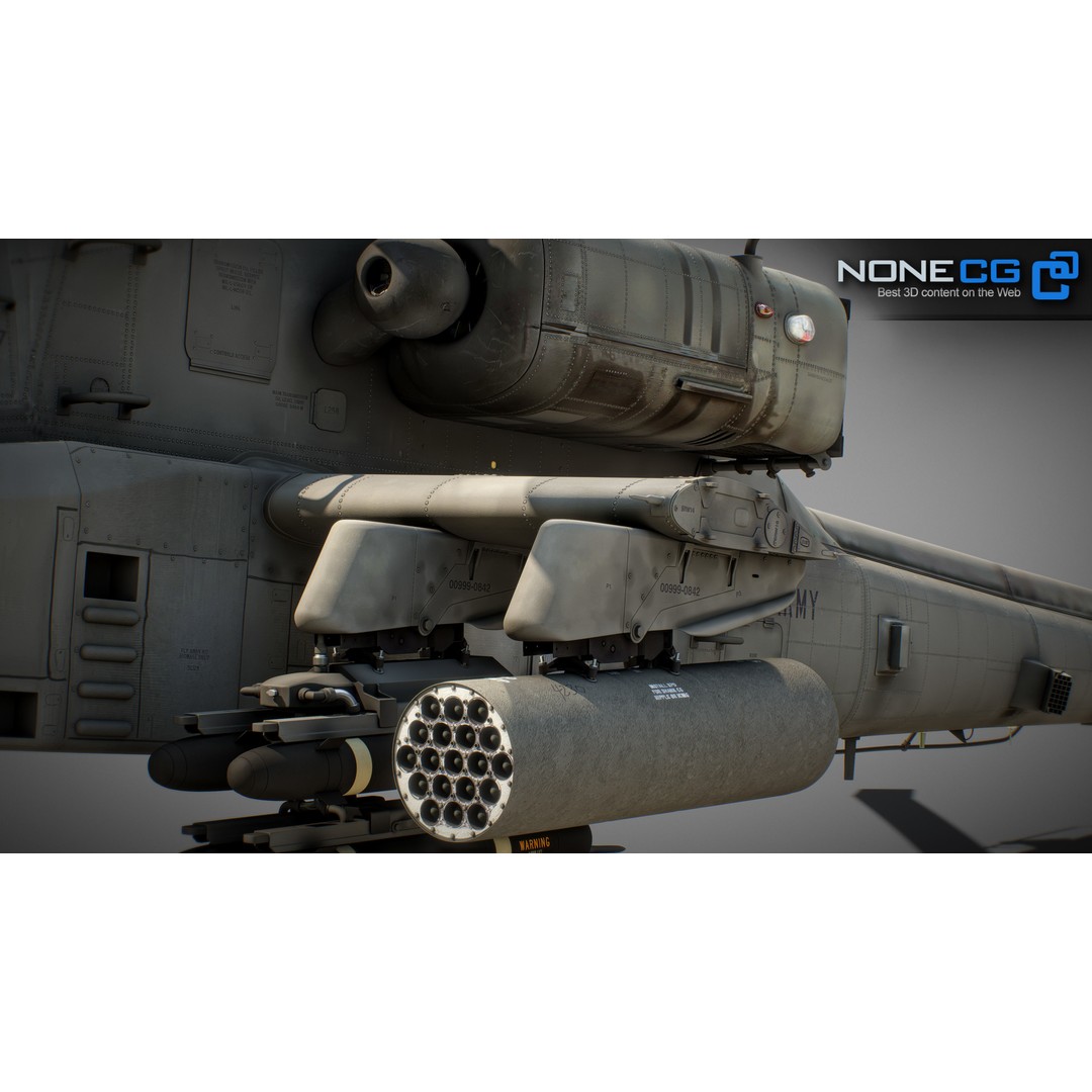 Boeing AH-64D Apache Longbow 3D Model – Realistic Helicopter with Cockpit - View 62