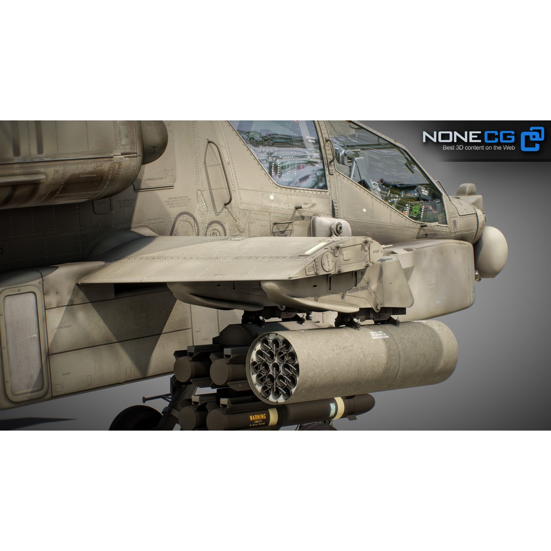 Boeing AH-64D Apache Longbow 3D Model – Realistic Helicopter with Cockpit - View 66