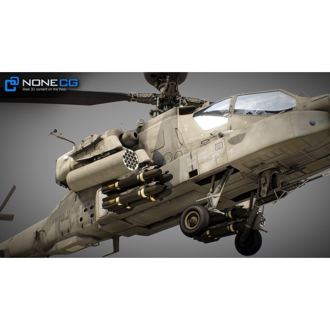 Boeing AH-64D Apache Longbow 3D Model – Realistic Helicopter with Cockpit - View 69