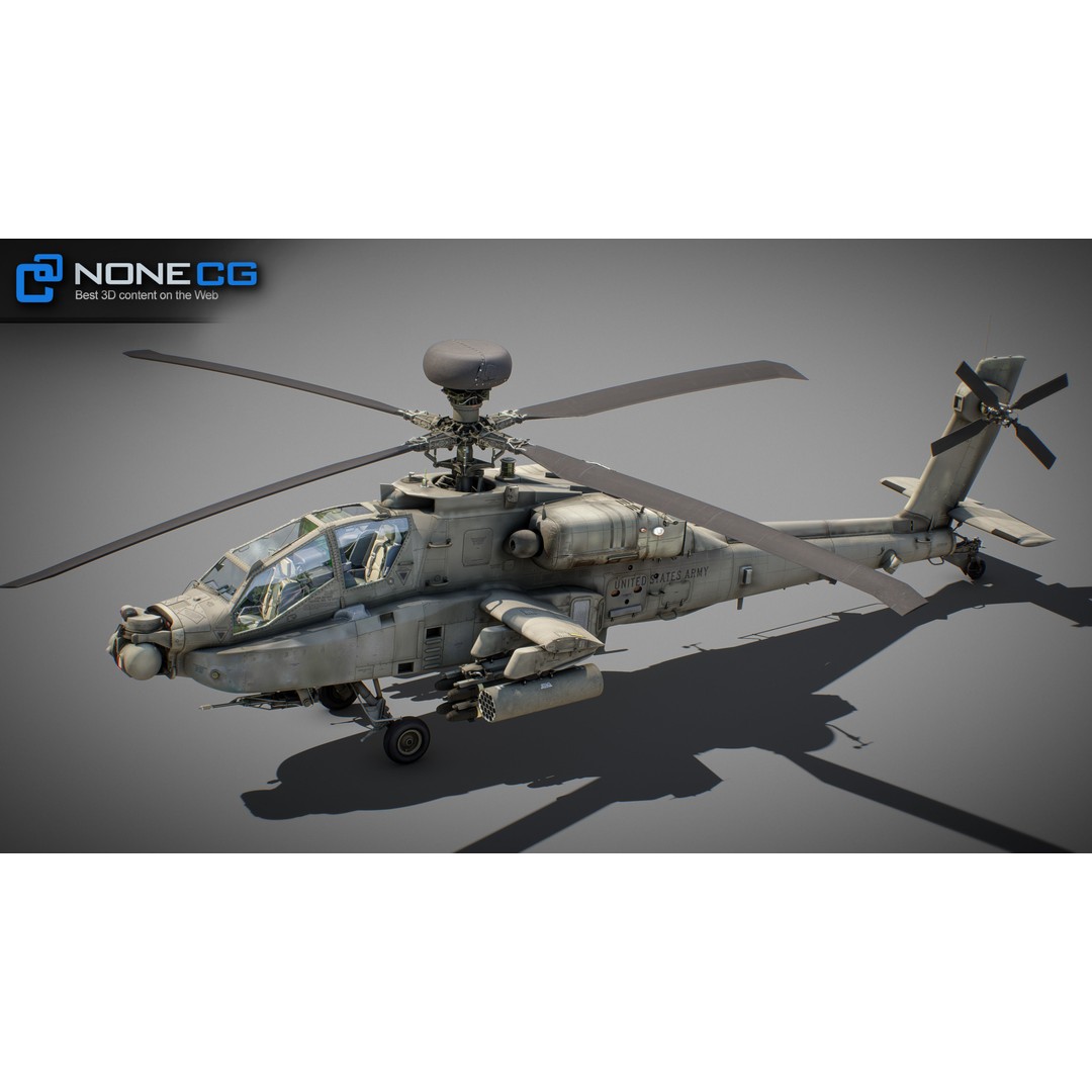Boeing AH-64D Apache Longbow 3D Model – Realistic Helicopter with Cockpit - View 7
