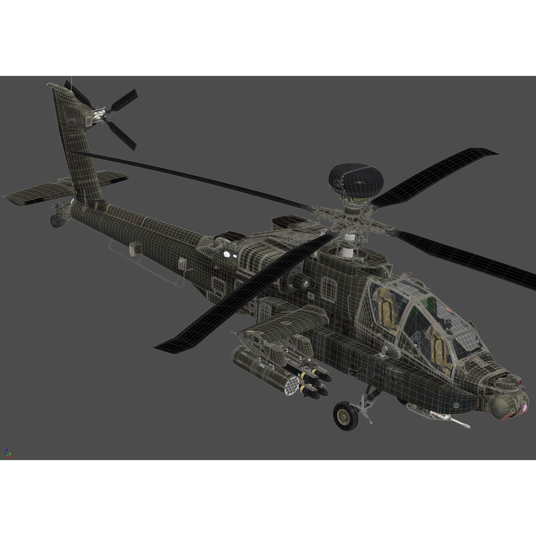 Boeing AH-64D Apache Longbow 3D Model – Realistic Helicopter with Cockpit - View 8