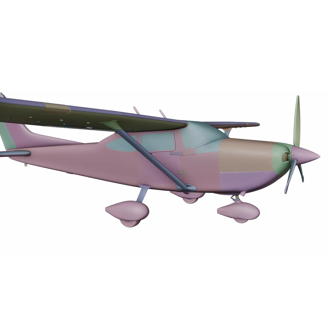Cessna 182 Skylane 3D Model – High-Quality Aircraft, FBX, PBR - View 3