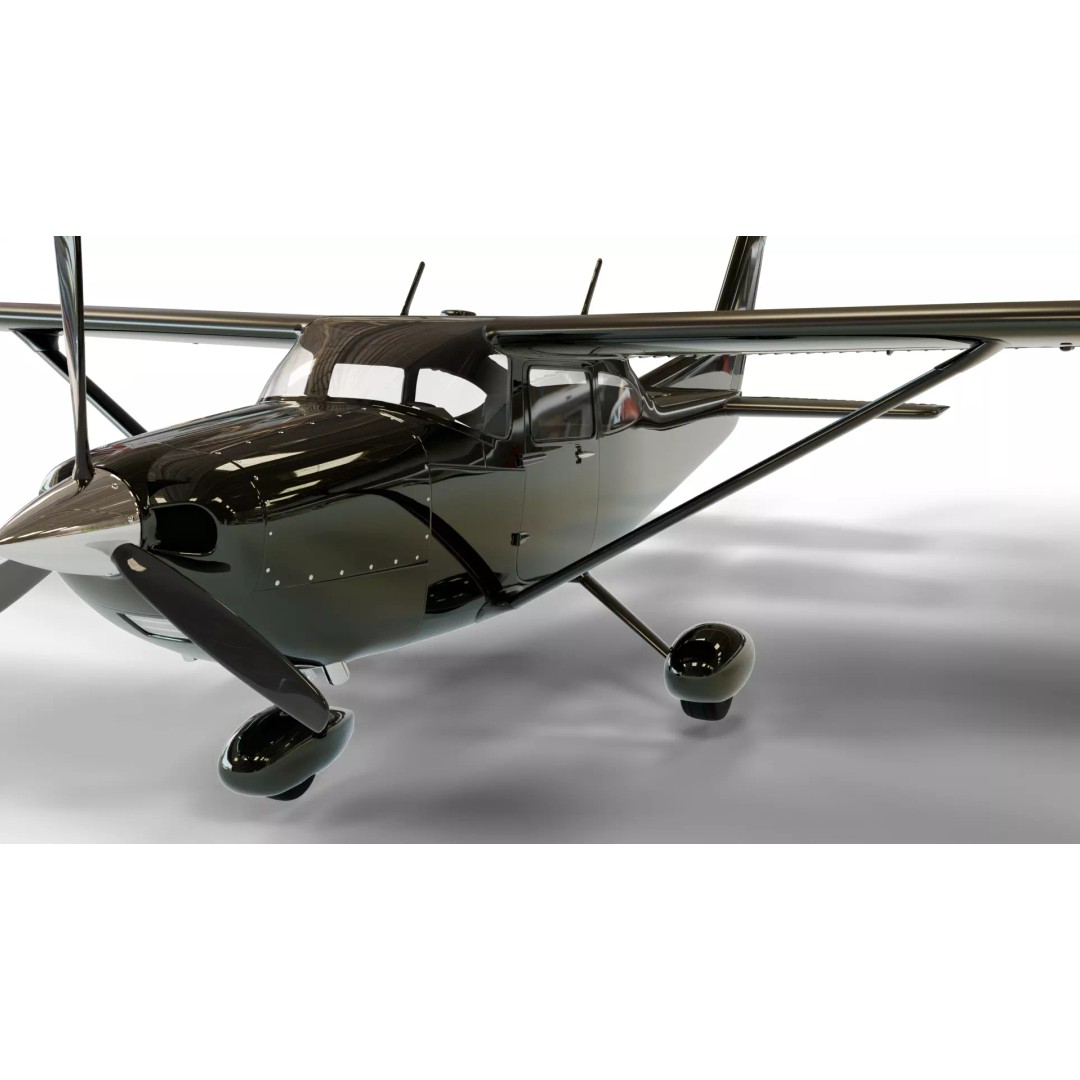 Cessna 182 Skylane 3D Model – High-Quality Aircraft, FBX, PBR - View 4