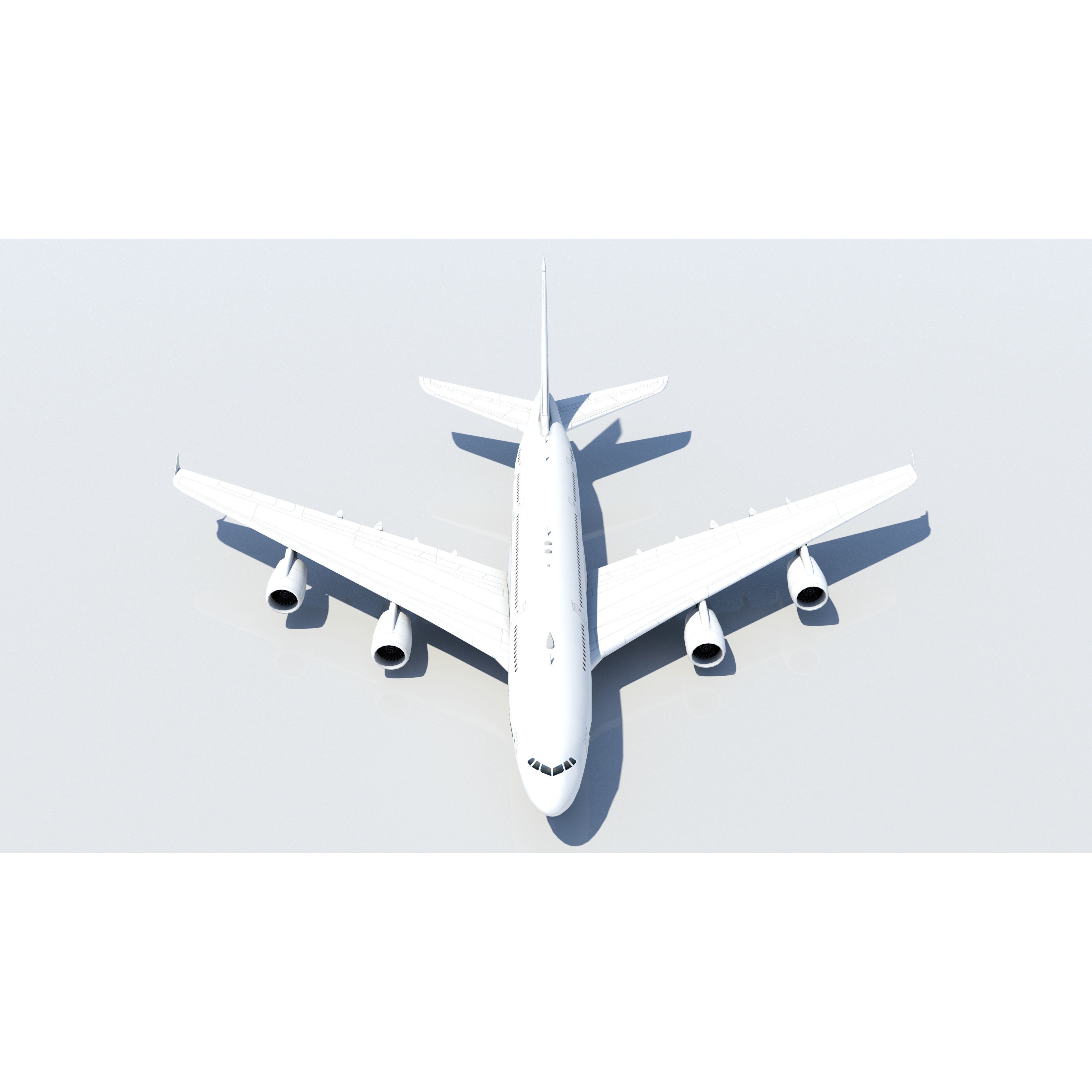 A380 Double Deck Wide-Body Airliner - Low-Poly 3D Model - View 9