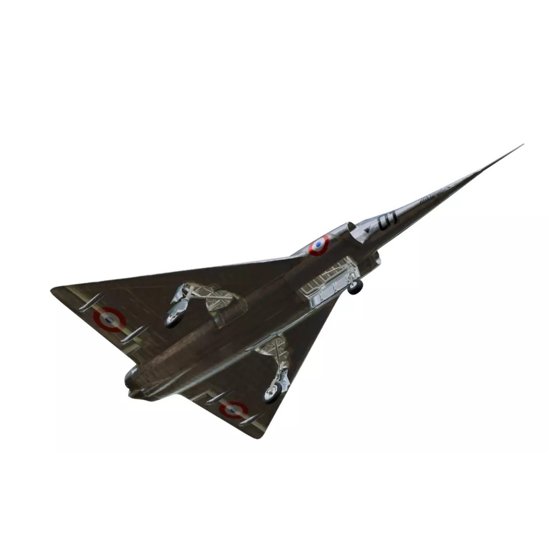 Dassault MD 550 Mirage I 3D Model – Low Poly Aircraft, FBX, OBJ - View 10