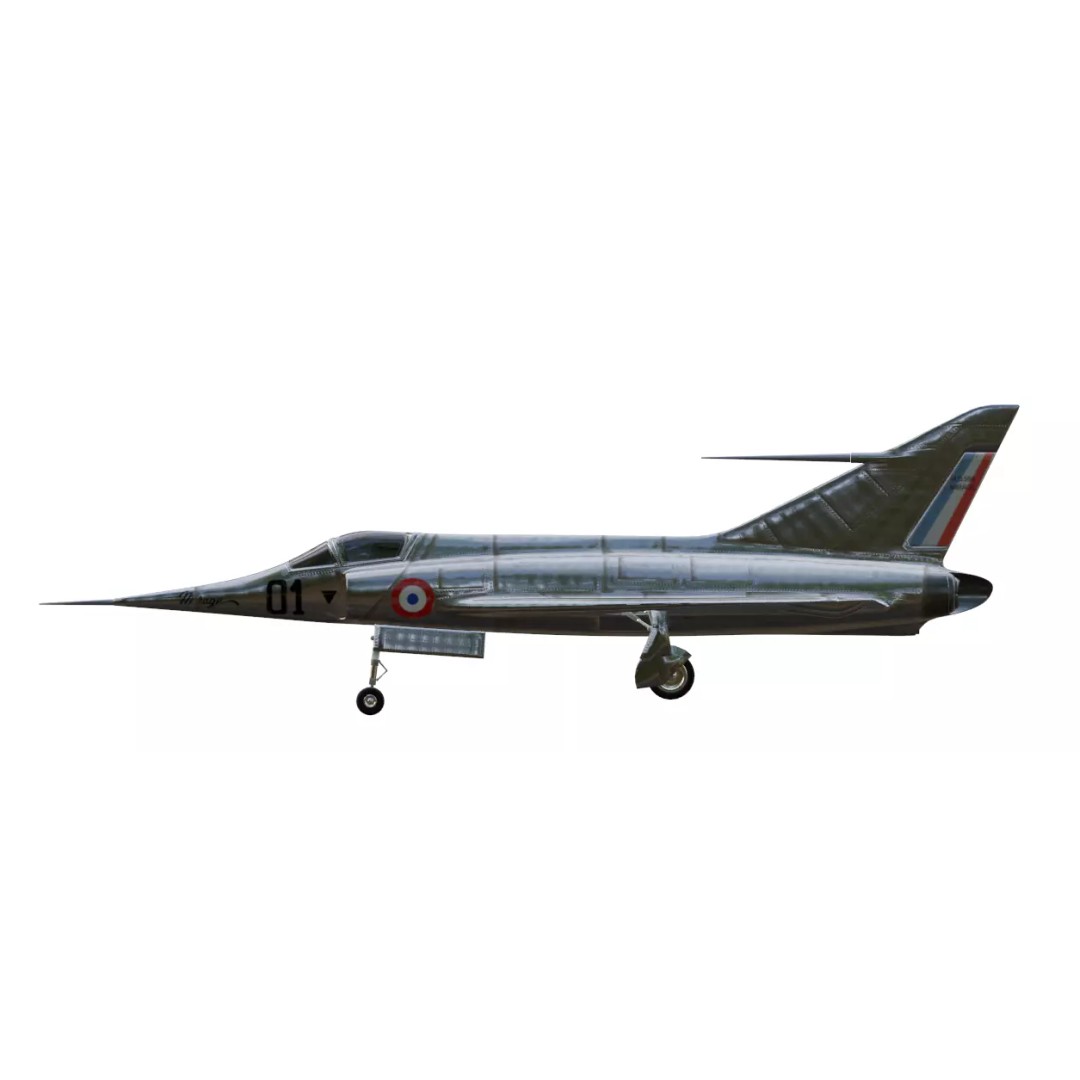 Dassault MD 550 Mirage I 3D Model – Low Poly Aircraft, FBX, OBJ - View 14