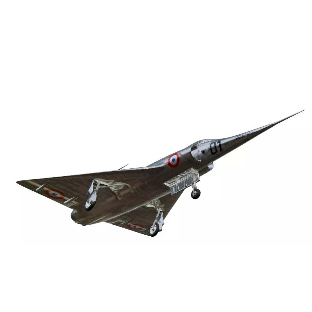 Dassault MD 550 Mirage I 3D Model – Low Poly Aircraft, FBX, OBJ - View 19