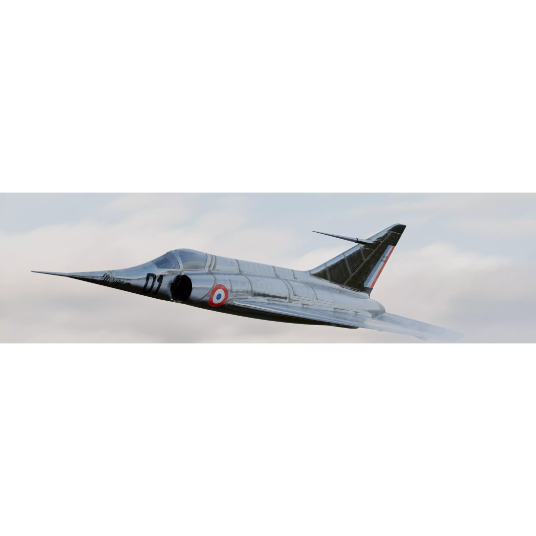 Dassault MD 550 Mirage I 3D Model – Low Poly Aircraft, FBX, OBJ - View 2