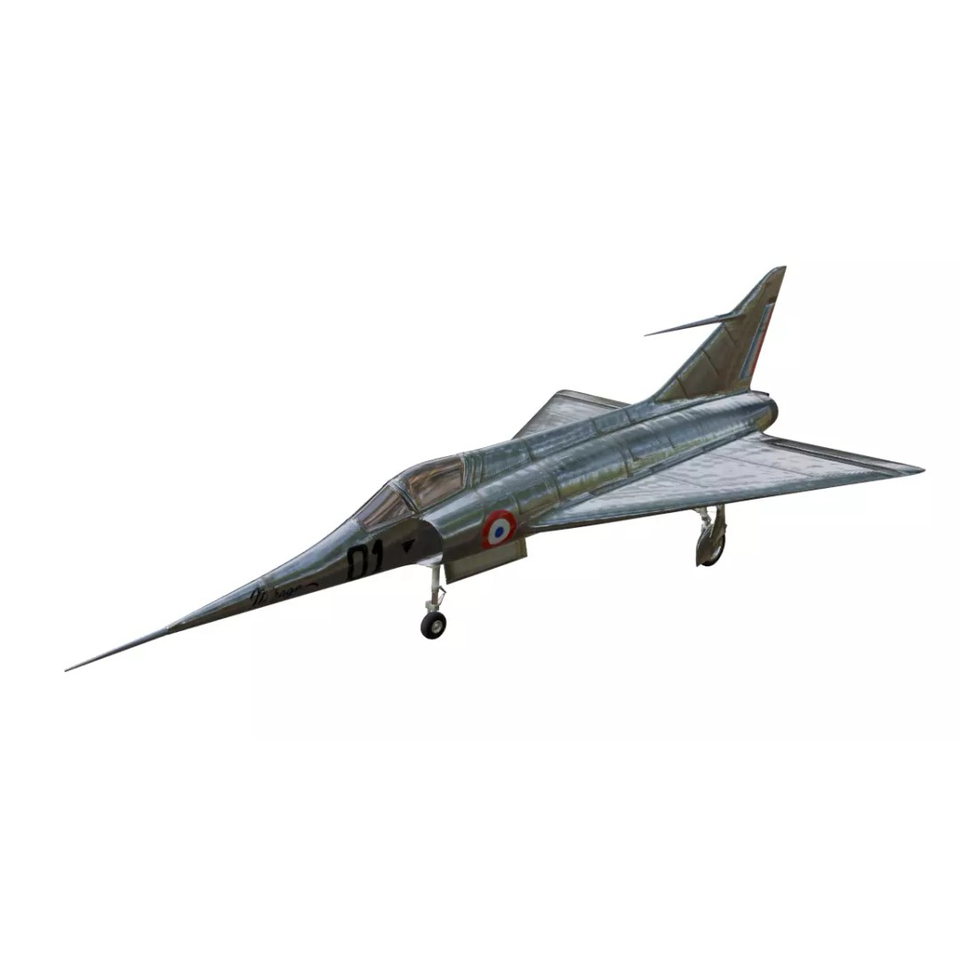 Dassault MD 550 Mirage I 3D Model – Low Poly Aircraft, FBX, OBJ - View 22