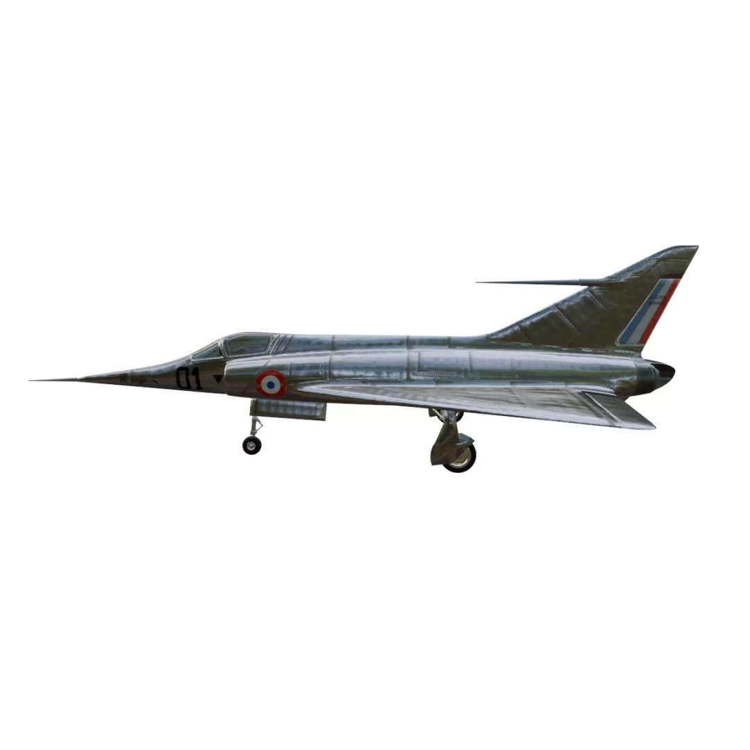 Dassault MD 550 Mirage I 3D Model – Low Poly Aircraft, FBX, OBJ - View 23