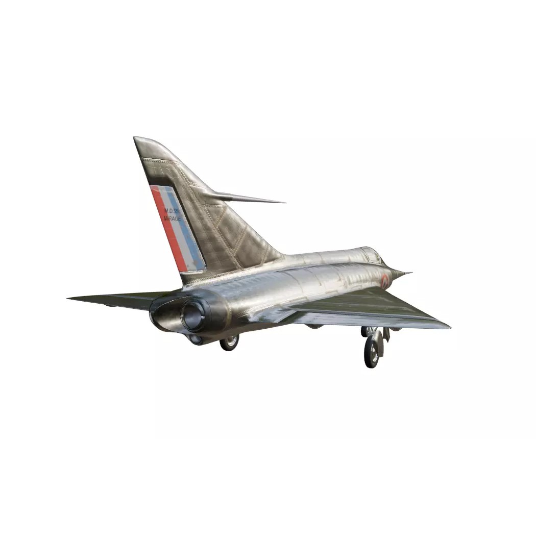 Dassault MD 550 Mirage I 3D Model – Low Poly Aircraft, FBX, OBJ - View 24