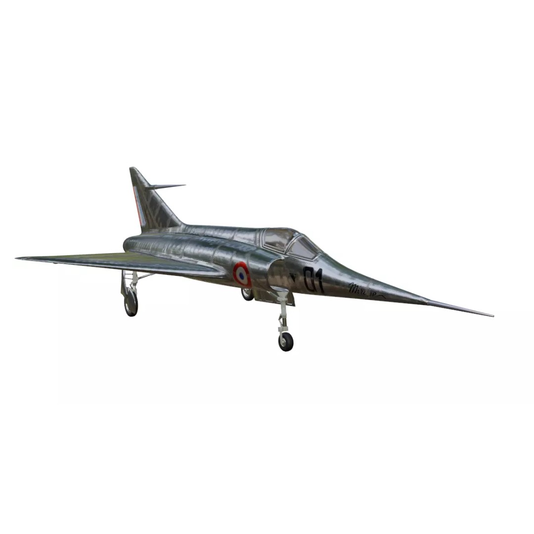 Dassault MD 550 Mirage I 3D Model – Low Poly Aircraft, FBX, OBJ - View 25