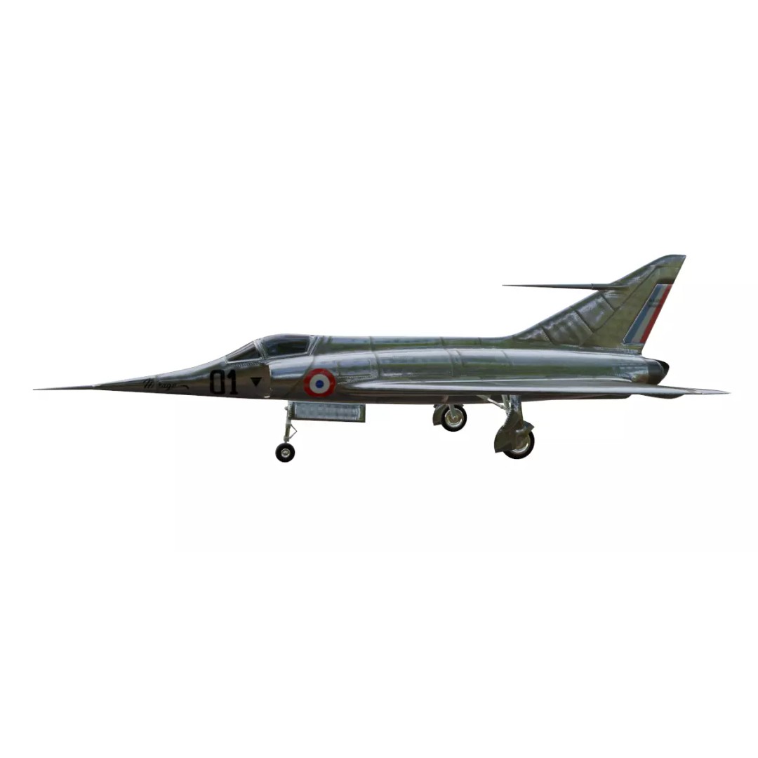 Dassault MD 550 Mirage I 3D Model – Low Poly Aircraft, FBX, OBJ - View 27