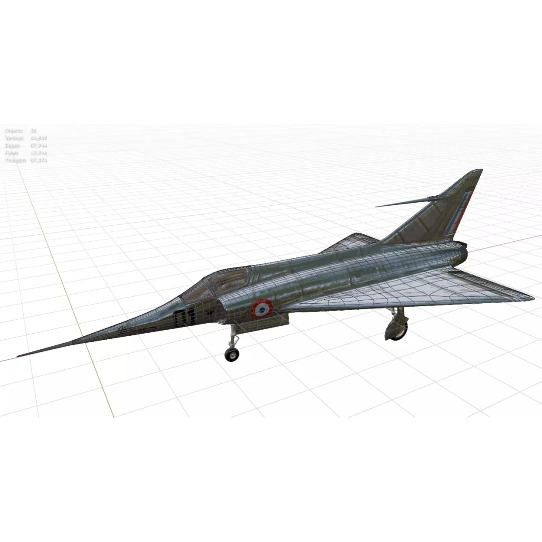 Dassault MD 550 Mirage I 3D Model – Low Poly Aircraft, FBX, OBJ - View 5