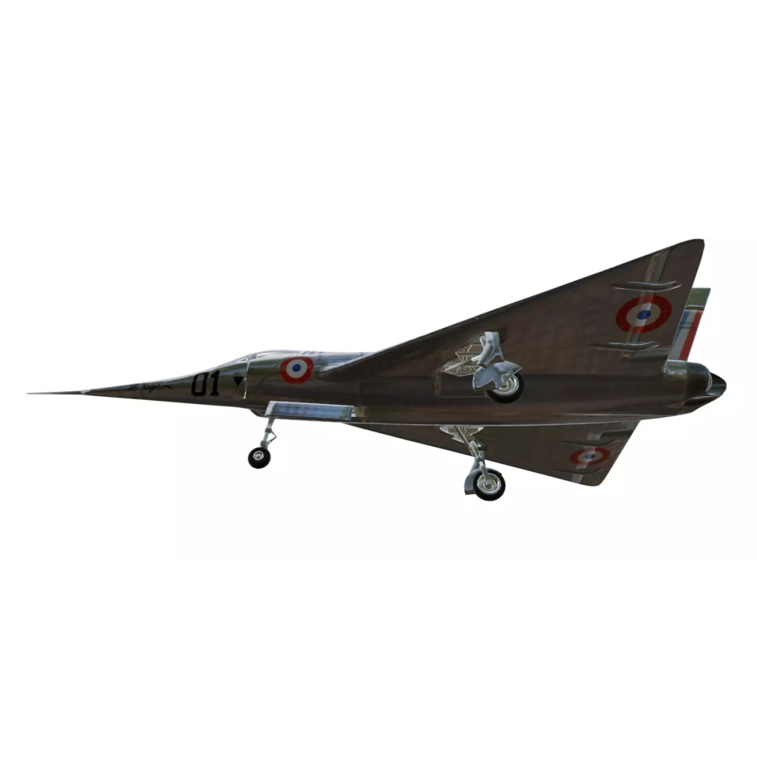 Dassault MD 550 Mirage I 3D Model – Low Poly Aircraft, FBX, OBJ - View 8