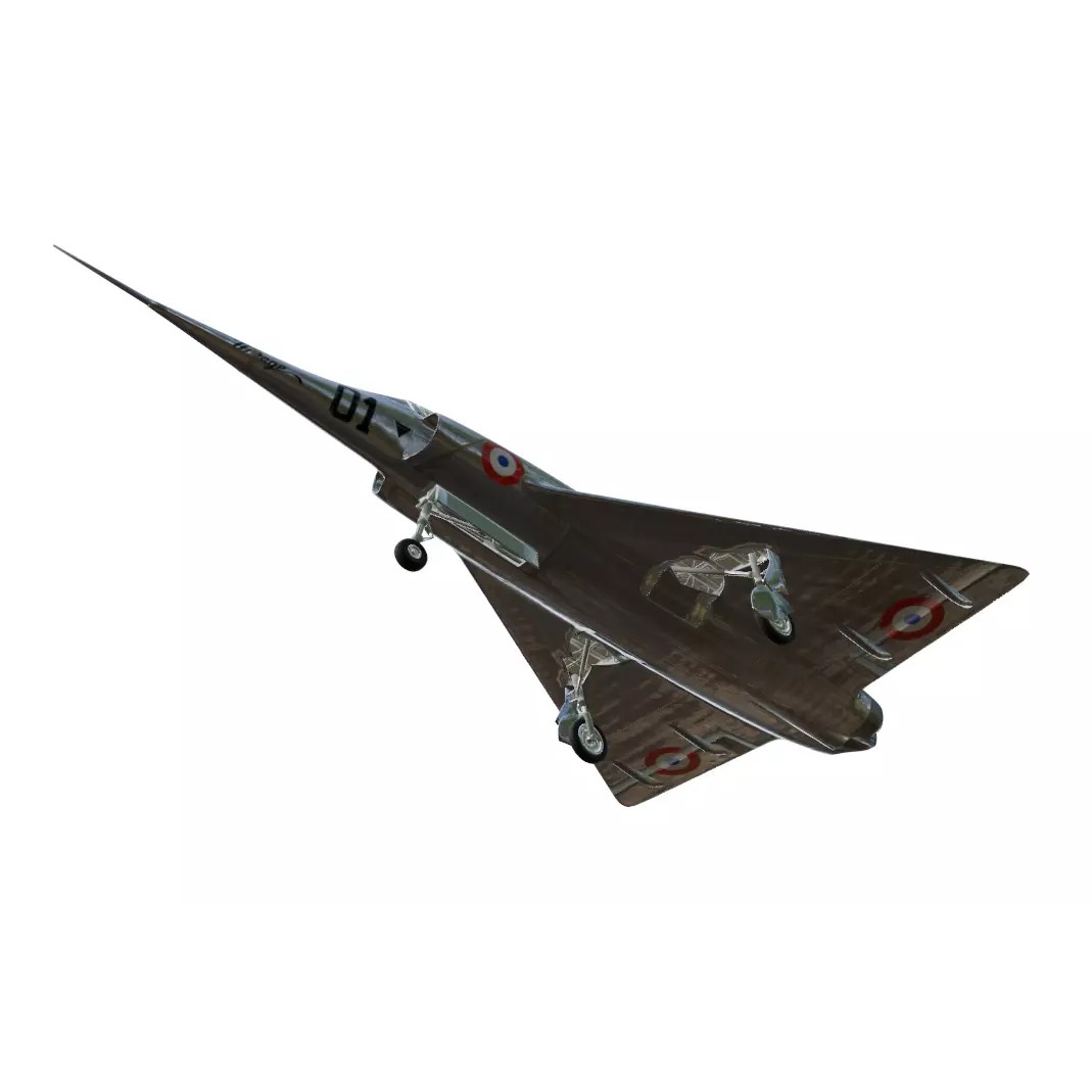 Dassault MD 550 Mirage I 3D Model – Low Poly Aircraft, FBX, OBJ - View 9
