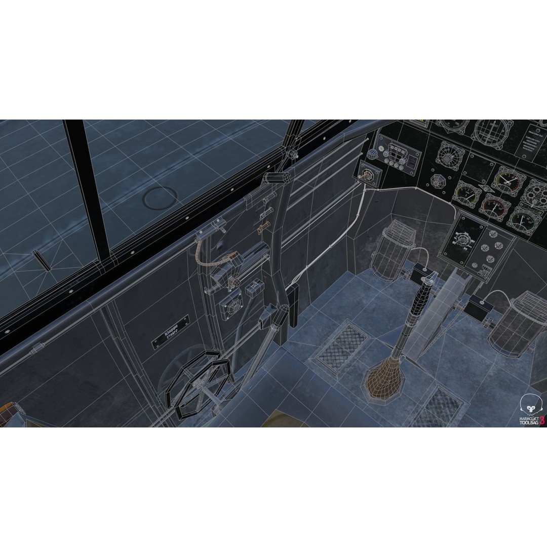 BF 109 E 3D Model – Game-Ready WWII Fighter Plane, Rigged, PBR - View 19