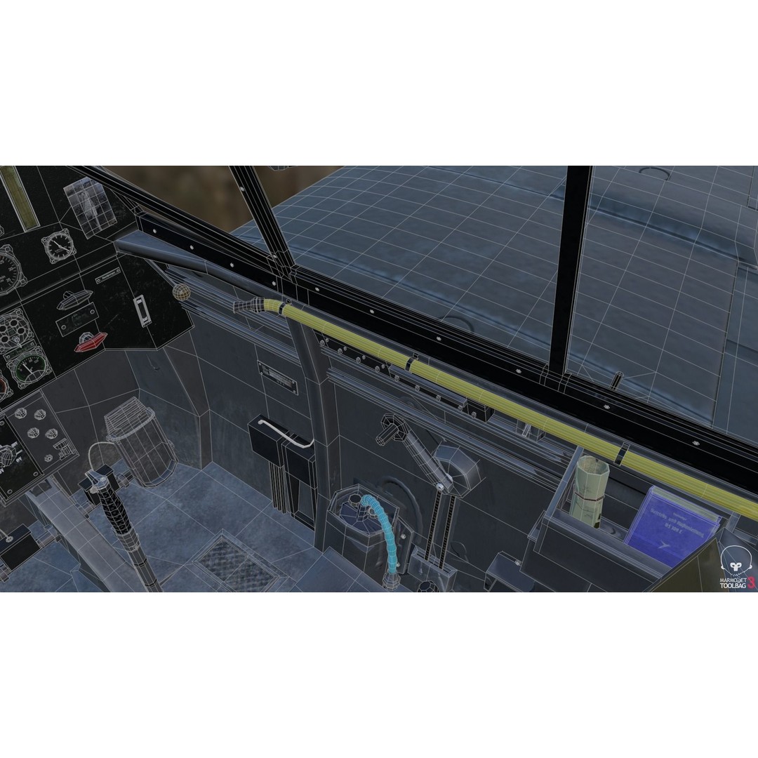 BF 109 E 3D Model – Game-Ready WWII Fighter Plane, Rigged, PBR - View 21