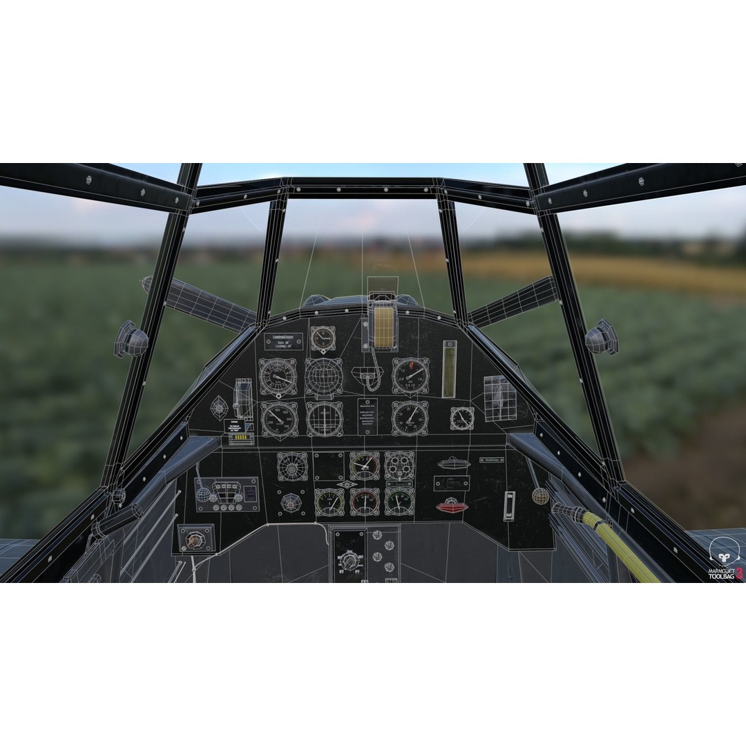 BF 109 E 3D Model – Game-Ready WWII Fighter Plane, Rigged, PBR - View 3