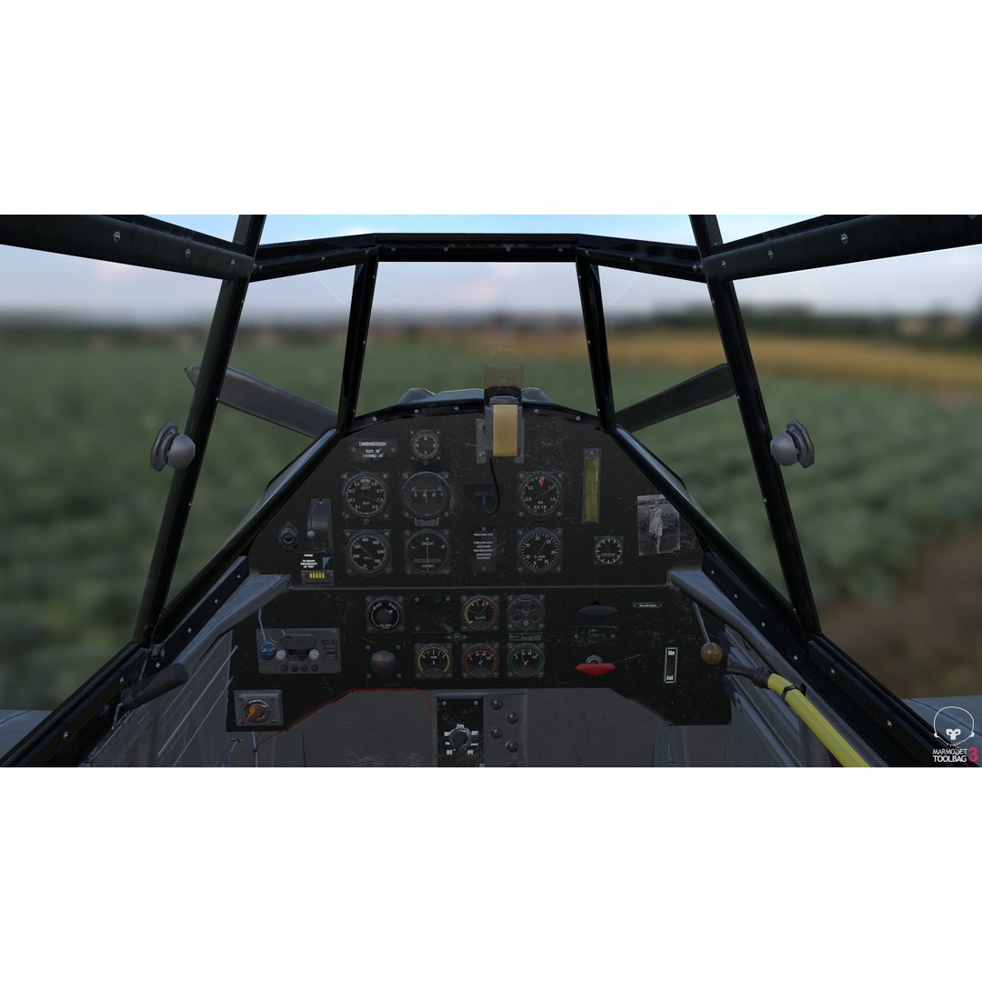 BF 109 E 3D Model – Game-Ready WWII Fighter Plane, Rigged, PBR - View 4