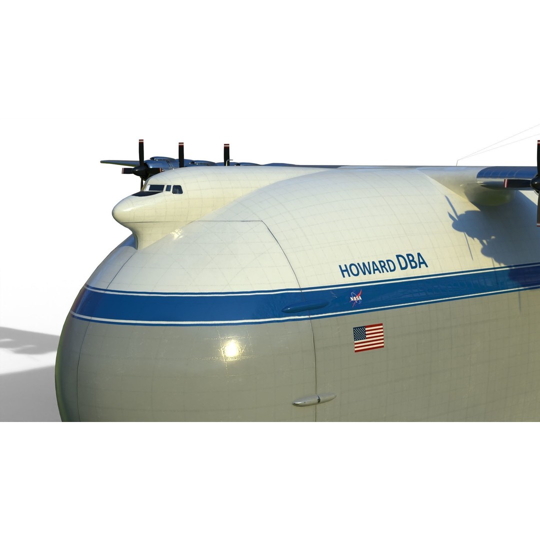Howard DH-100 DBA 3D Model – Historic Aircraft, PBR Textures, FBX - View 23