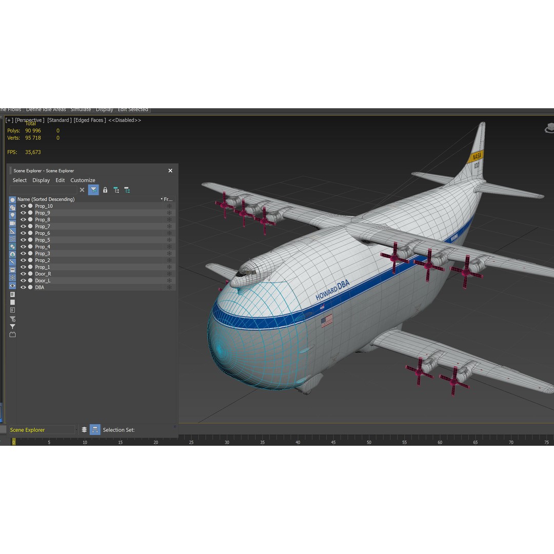 Howard DH-100 DBA 3D Model – Historic Aircraft, PBR Textures, FBX - View 27