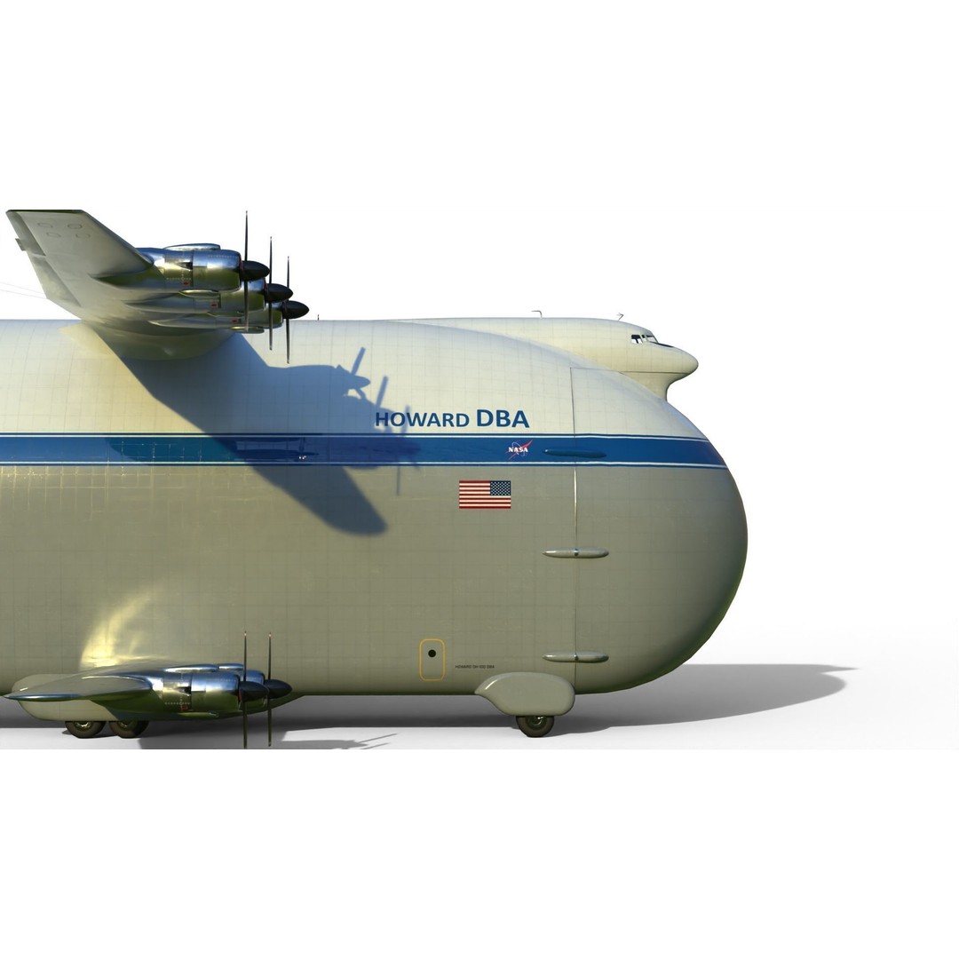 Howard DH-100 DBA 3D Model – Historic Aircraft, PBR Textures, FBX - View 6
