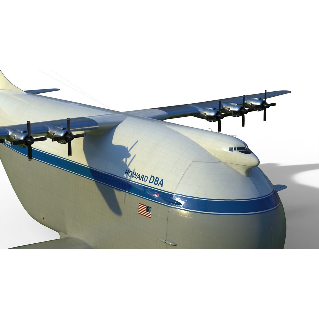 Howard DH-100 DBA 3D Model – Historic Aircraft, PBR Textures, FBX - View 7