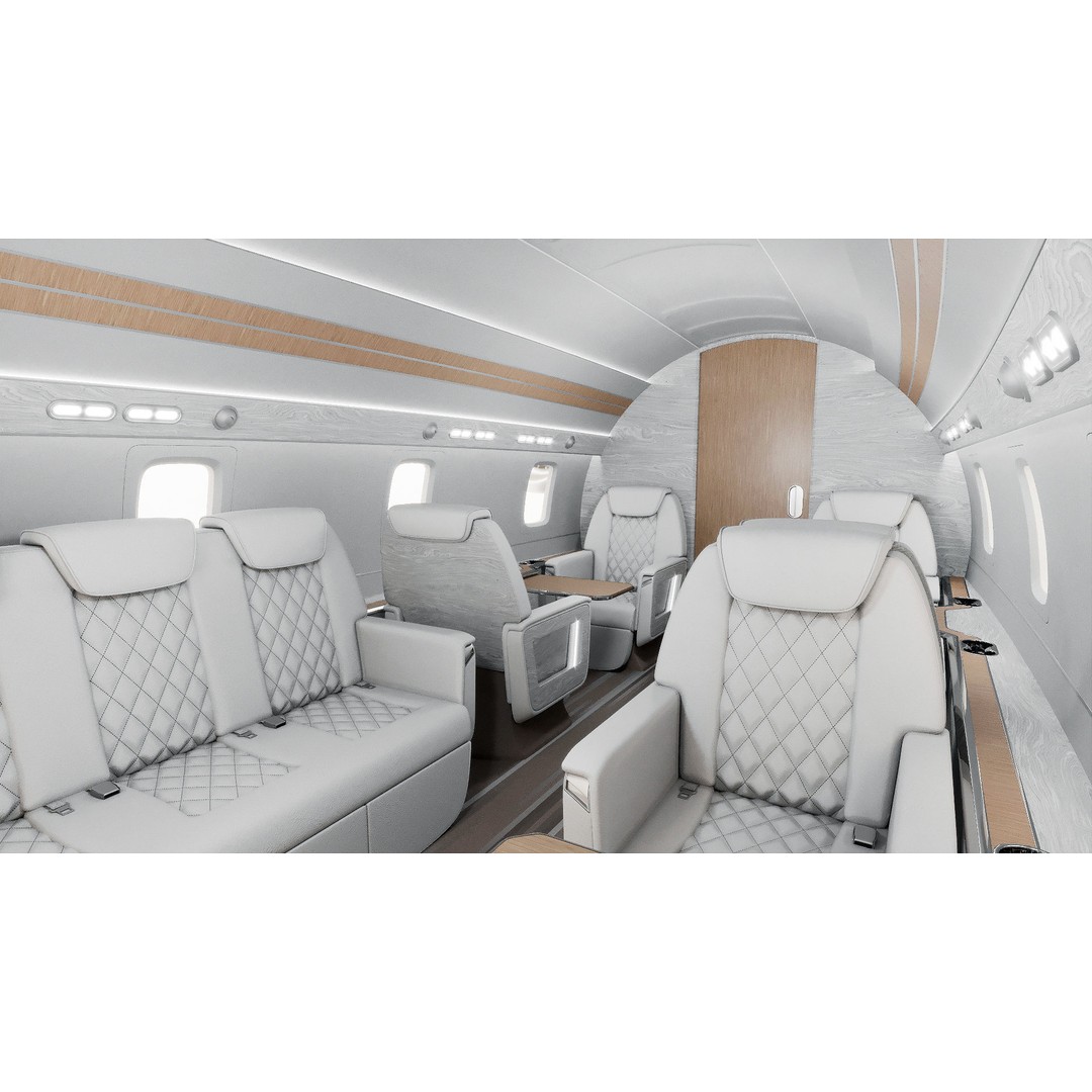 Private Jet Interior 3D Model – High Detail PBR Asset for Games, FBX - View 3